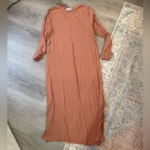 Motherhood Terracotta Long Sleeve Maxi Dress